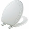 Mayfair Round Closed Front Designer Sculptured Ivy White Wood Toilet Seat 34ECA000